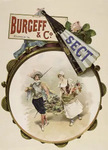 Burgeff & Co. Sparkling wine, Hochheim am Main, c. 1895. Creator: Anonymous. Burgeff & Co. Sparkling wine, Hochheim am Main, c. 1895. Creator: Anonymous
