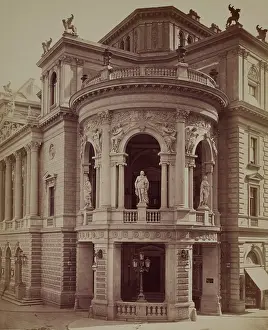 Ludwig Prints: Burgtheater - fragment of the facade, Vienna, around 1890. Creator: Ludwig Niernberger