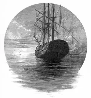 Captain Cook Collection: Burial of Captain Cooks remains at sea, 1779 (1886)