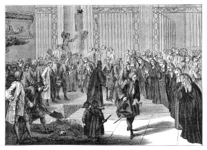 Burial In A Church, (1885). Artist: Bernard Picart