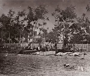Andrew Joseph Russell Gallery: Burial of the Dead, Fredericksburg, 1863. Creator: Andrew Joseph Russell