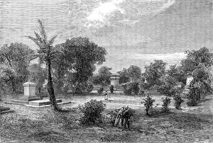 Revolt Of 1857 Prints: The burial-ground at Lucknow, 1864. Creator: Unknown