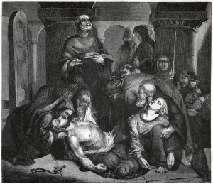 The Burial of Harold at Waltham Abbey, (1847). Artist: Frederick Richard Pickersgill The Burial of Harold at Waltham Abbey, (1847). Artist: Frederick Richard Pickersgill