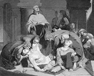 Harold Godwineson Prints: The Burial of Harold at Waltham Abbey, (c1847)