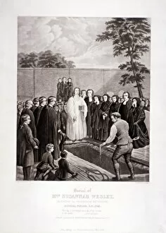 Susannah Collection: The burial of John Wesleys mother in Bunhill Fields, Finsbury, London, 1866. Artist