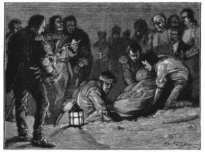 Battle Of Corunna Collection: Burial of Lieutenant-General Sir John Moore, British soldier, La Coruna, Spain, 1809 (c1885)