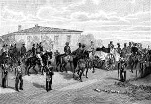 Krym Prints: The burial of Lord Raglan near Sevastopol, Crimea, Russia, 1855. Artist: William Simpson