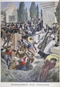 Toreador Prints: Burial of a toreador, Madrid, 1900
