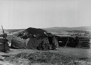 Mongolian Prints: A Buriats Yurt, early 19th century. Creator: Nikolai Apollonovich Charushin