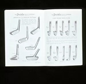 Aluminium Collection: Burke Golf Co catalogue showing putters and ladies iron golf clubs, c1920s