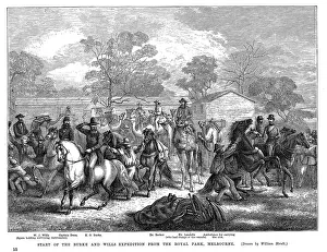 Camels Prints: Burke and Wills expedition setting out from Royal Park