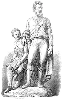 Granite Prints: The Burke and Wills Monument at Melbourne, Australia, 1865. Creator: Unknown
