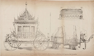 Burma Prints: Burmese Imperial State Carriage and Throne, 1825. Creator: Unknown