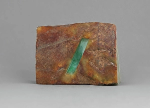 Burma Prints: Burmese jadeite with polished groove. Creator: Unknown