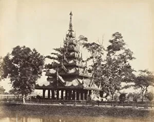 Calcutta Collection: [Burmese Pagoda in the Eden Gardens, Calcutta], 1850s. Creator: Captain R. B. Hill