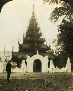 Burma Prints: Burmese Pagoda, Eden Gardens, Calcutta, c1909. Creator: George Rose