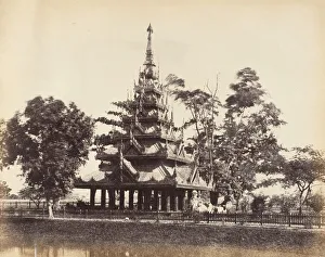 Calcutta Prints: [Burmese Pagoda in the Eden Gardens, Calcutta], 1850s. Creator: Captain R. B. Hill