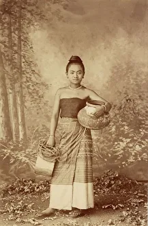 Burma Prints: Burmese Peasant Girl as Decolte, about 1885. Creator: Felice Beato