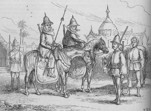 Burmese Soldiers, c1880. Artist: T. S. S