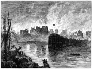 Ablaze Prints: The burning of Chicago, Illinois, USA, 1871 (c1880)