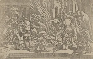 Cremation Prints: Burning of a corpse, 1540-45. Creator: Antonio Fantuzzi