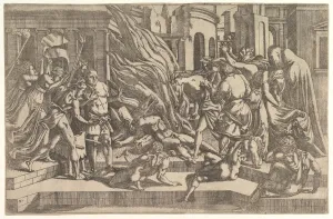 Fantuzzi Antonio Prints: Burning of a corpse, ca. 1543. Creator: Antonio Fantuzzi