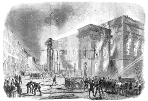 Gas Lights Prints: Burning of Covent-Garden Theatre, 1856. Creator: Unknown