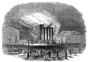 Catastrophe Gallery: Burning of the Glasgow Theatre, 1845. Creator: Unknown