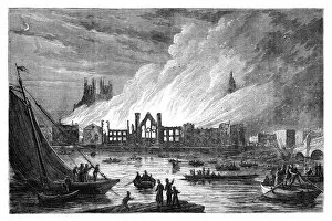 Images Dated 29th February 2008: The Burning of the Houses of Parliament, London, 1834 (c1895)
