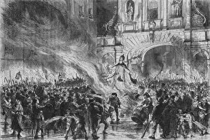 G Durand Gallery: Burning the Pope in Effigy at Temple Bar, c19th century. Artist: G Durand