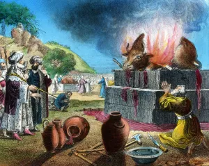 Animal Sacrifice Prints: Burnt offering, 20th century(?). Artist: WC Hughes