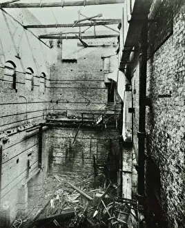 Auditorium Gallery: Burnt-out interior of the Drury Lane Theatre, Covent Garden, London, 1908
