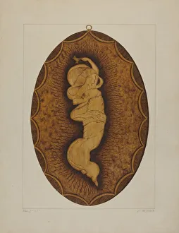 Female Likeness Prints: Burnt Plaque, 1935 / 1942. Creator: Frank Maurer