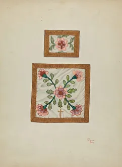 Ritual Equipment Prints: Burse and Chalice Veil, c. 1940. Creators: Josephine C. Romano, Hal Blakeley
