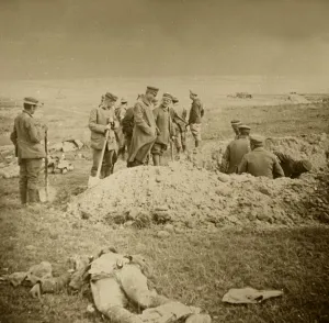 Burying Prints: Burying bodies, Sainte-Marie-a-Py, northern France, c1914-c1918