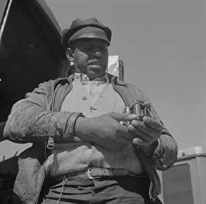 Public Transport Collection: Bus driver, Daytona Beach, Florida, 1943. Creator: Gordon Parks