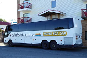British Colombia Prints: Bus on Vancouver Island, British Columbia, Canada. Creator: Unknown