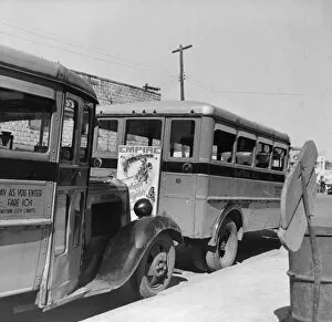 Racial Segregation Collection: Buses operated by the city which are used only by Negroes, Daytona Beach, Florida, 1943