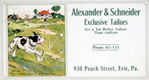 Tailors Shop Collection: Business card for Alexander and Schneider Tailors, c1900