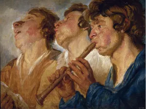 Jacob 1593 1678 Prints: Three Buskers. Artist: Jordaens, Jacob (1593-1678)