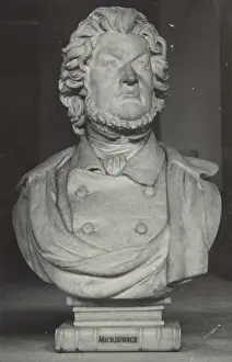 Translator Prints: Bust of Adam Mickiewicz, 19th century, (1930-1939). Creator: Unknown
