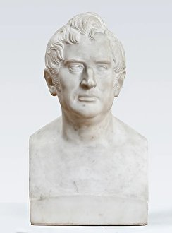 Faraway Look Prints: Bust of Adam Oehlenschlager (1779-1850), n.d. c1850. Creator: Herman Wilhelm Bissen