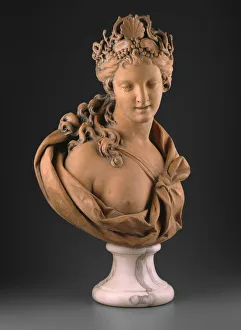 Coral Prints: Bust of Amphitrite, c. 1725. Creator: Lambert-Sigisbert Adam