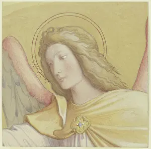 Youth Prints: Bust of an angel, c1840-1880. Creator: Eduard von Steinle