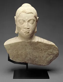 Bust Gallery: Bust of Buddha, c. 3rd century. Creator: Unknown