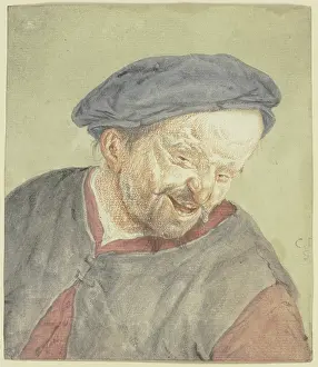 Corneille Prints: Bust of a farmer leaning to the right, 17th century. Creator: Cornelis Dusart