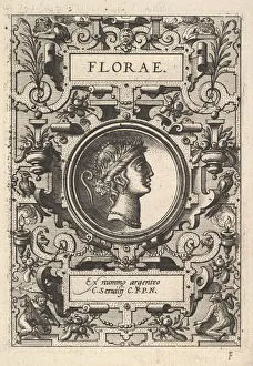 Bust of Florae surrounded by strapwork, from the series Deorum dearumque Bust of Florae surrounded by strapwork, from the series Deorum dearumque