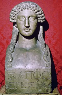 Bust of the Greek poetess Sappho, 6th century BC. Artist: Sappho Bust of the Greek poetess Sappho, 6th century BC. Artist: Sappho