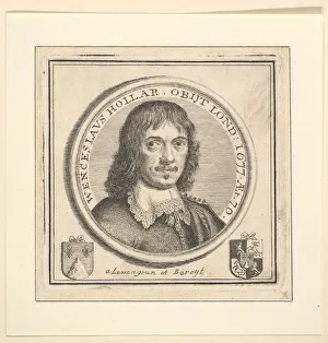 Vertue George Prints: Bust of Hollar in a Circular Frame (published in Vertue s