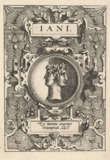 Bust of Janus surrounded by strapwork, from the series Deorum dearumque Bust of Janus surrounded by strapwork, from the series Deorum dearumque